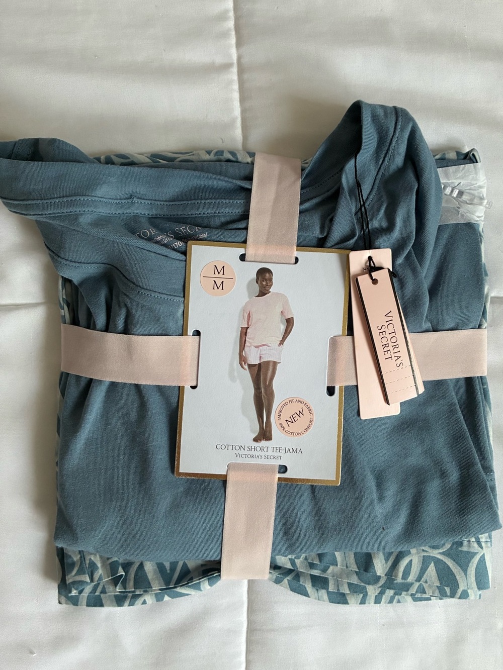 Victoria's Secret Cotton Short Tee Pajama Set - Blue